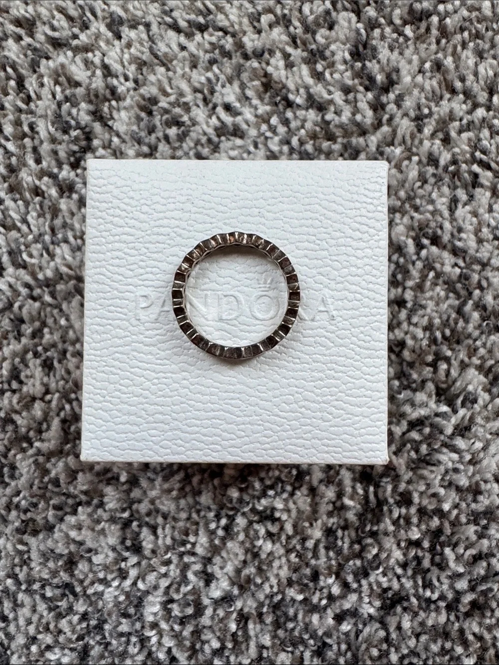 Pandora Silver Hammered Texture Stacking Ring